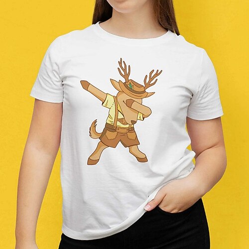 T-Shirt Bayerisch München Deutsch alpin T-Shirt Ärmel Grafik für Damen Erwachsene 3D-Druck für Karneval Oktoberfestbier Party Alltagstauglich Image