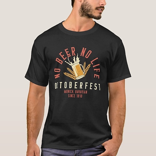 T-Shirt Bayerisch München Deutsch alpin T-Shirt Ärmel Grafik für Herren Erwachsene Heißprägen für Karneval Oktoberfestbier Party Alltagstauglich Image