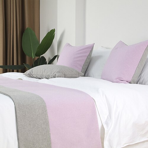 Bettläufer, Bettschal, zweifarbig, dekorativer Bettschal für Zuhause, Hotel, Tagesdecken, Schals, Schutz, moderner, einfarbiger Bettläufer für das Fußende des Bettes, Heim, Schlafzimmer, Bettwäsche, Image