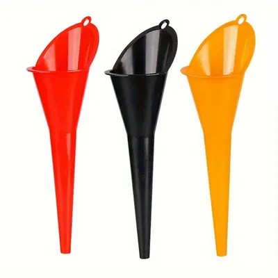 3pcs Car Long Stem Funnel Gasoline Oil Fuel Filling Tools Anti-splash Plastic Oil Funnel Motorcycle Refueling Tools