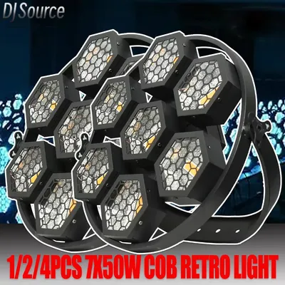 1/2/4Pcs LED Retro Light 7X50W COB Blinder Light Strobe Horse Racing Effect Stage Lights DMX512 For DJ Disco Club Wedding