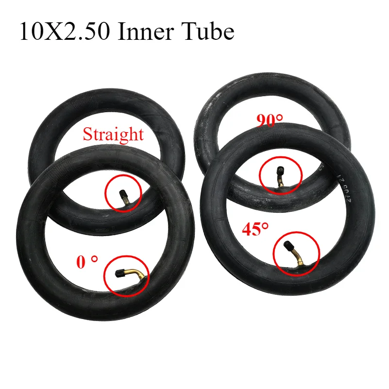 Hota 10 Zoll 10x2,50 Innenrohr mit gebogenem Ventil 0 45 90 Grad für Kinderwagen Kinderwagen Roller Image