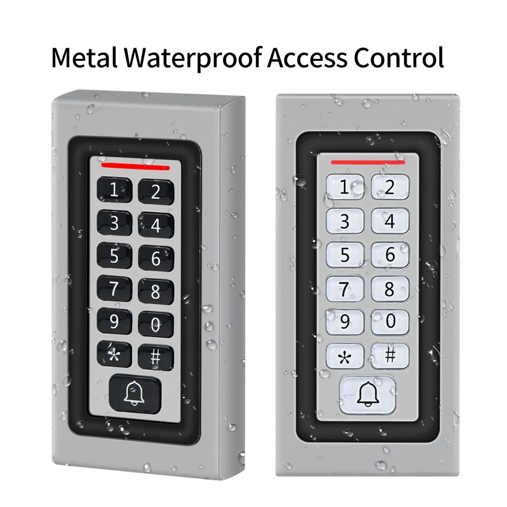 Eigenständiger RFID-Leser, Zugangskontrolltastatur, 2000-Benutzer-Zugangskontrollsystem, Türschlossöffner, wasserdicht (optional), Metall Image