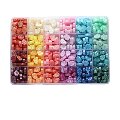 24 Colors/box Small Fish Shape Fire Paint Sealing Wax Particles DIY Invitation Letter/manual Ledger Sealing Decorative Materials