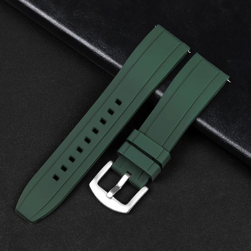 Schnell verschluss Silikon Armband 20mm 22mm Weich gummi Sport armband schwarz grün orange blau Armband Frauen Männer Armbänder Image