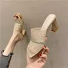 Rhenstone-Schuhe, goldfarben, offene Zehen, Damen-Hausschuhe und Damen-Sandalen mit Absatz, sexy, elegant, modisch, H-Sandale, Top-Designs 39