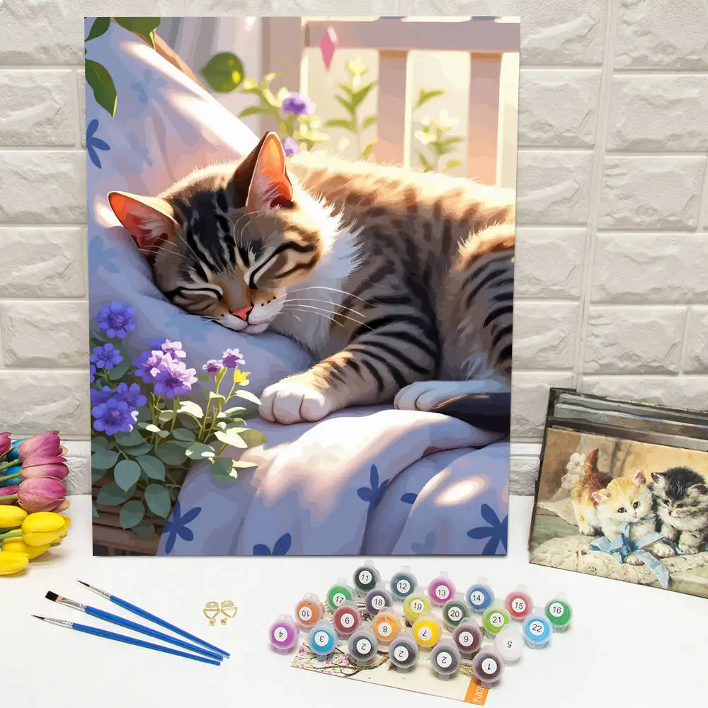 Disney Malen nach Zahlen Tinker Bell Malen auf Leinwand Lotus Digitales Ölgemälde Frosch Cartoon Acryl Home Decor Handgemachtes Geschenk Image