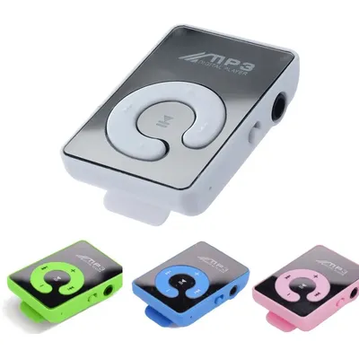 C Key Portable Mini Mirror Clip MP3 Player Music Media Support Micro SD TF Card Fashion HiFi MP3 For Outdoor Sports Music Player