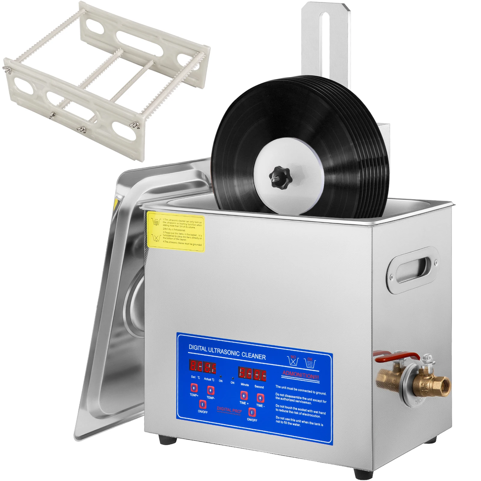 SucceBuy Ultraschallreiniger 6L Ultraschall-Vinylreiniger 7-12 in 8 Schallplatten Ultraschall-Vinyl-Reinigungsmaschine 180 W für den Heimladen