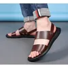 Neue Männer Leder Sandalen Sommer Männliche Schuhe Strand Sandalen Mann Mode Komfortable Outdoor Casual männer schuhe GRÖßE 39-44