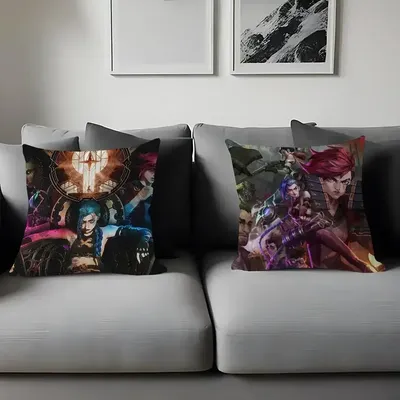 Arcane League Of Legends personalisierter Kissenbezug für Kinderzimmer, Wild-Party-Dekoration, Kissenbezug für Kinder, Geburtstag, Dusche, Geschenk Image