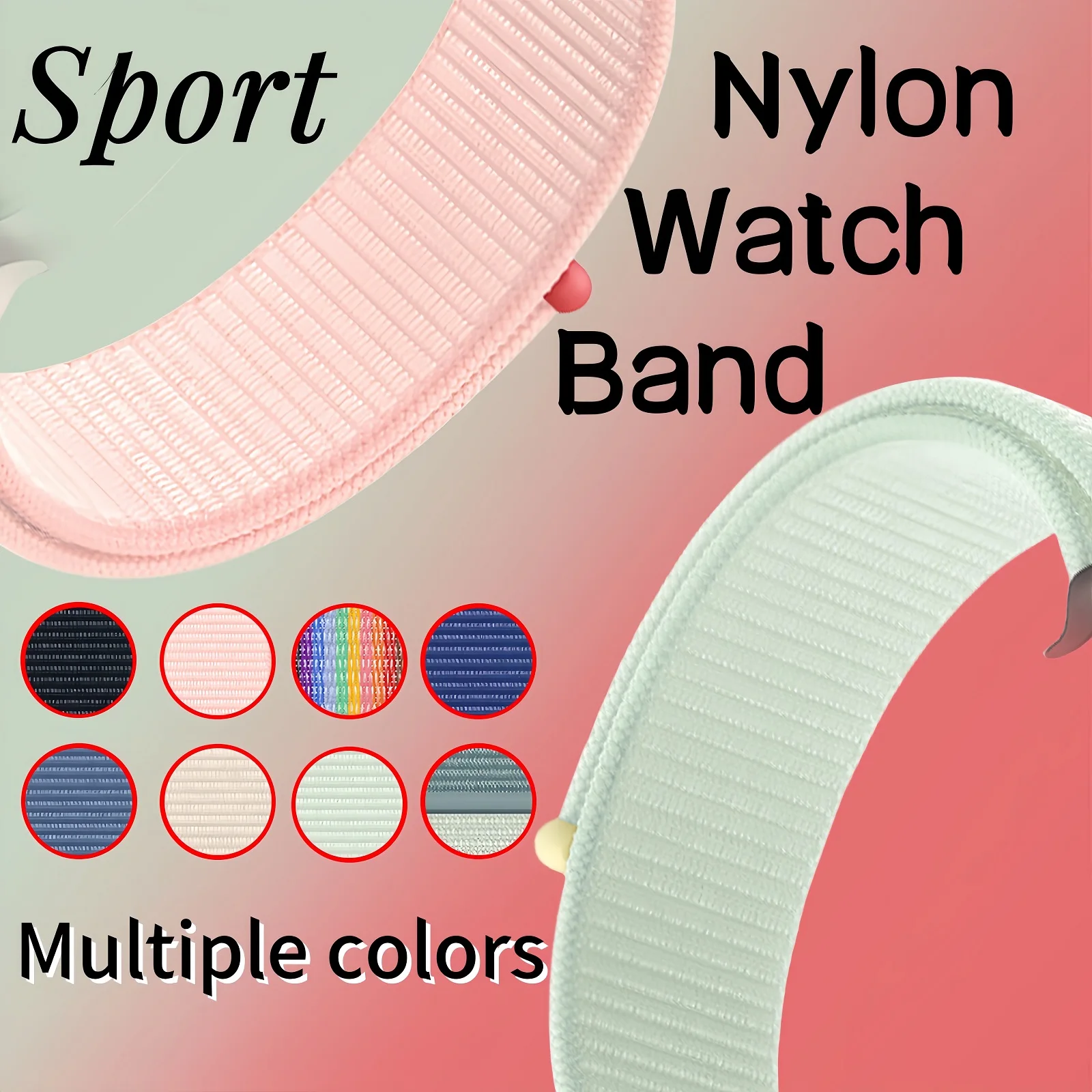 Nylonschlaufe Correa für Apple Watch Band 45 mm 44 mm 46 mm 40 mm 49 mm 41 mm 42 mm 38 Armband iWatch Serie 6 Se 7 8 9 10 Ultra 2 Armbänder Image