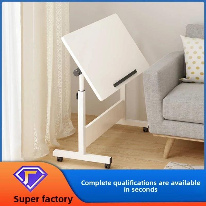 Klapptisch Stehendes Büro Kleiner Tisch mit Rolle Bewegliches Heben Einfacher Laptop-Computertisch am Bett Image