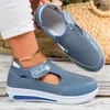 Frauen Frühling Große Casual Loch Schuhe mit Hang Heels Dicken Boden Mesh Schuhe Klettverschluss Mesh Oberfläche frauen Schuhe
