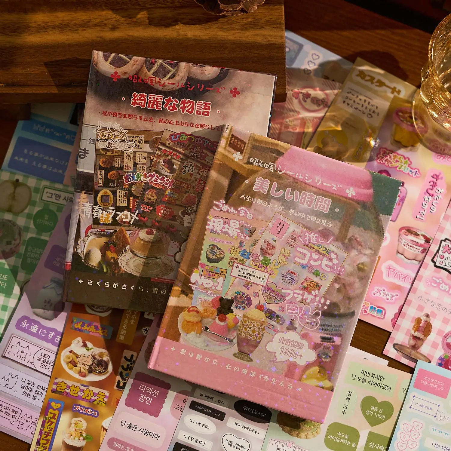 45-teiliges Vintage-Stickerbuch mit gestanztem Schnitt, niedliches Retro-Tagebuch-Dekor, kreatives DIY-Scrapbooking-Set Image