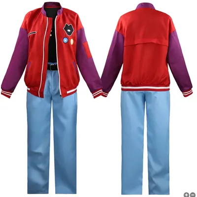 Anime Kostüm Kawai Rika Damen Roter Anzug Cosplay Schuluniform Sportmantel Tägliches Halloween Weihnachtsoutfit Image
