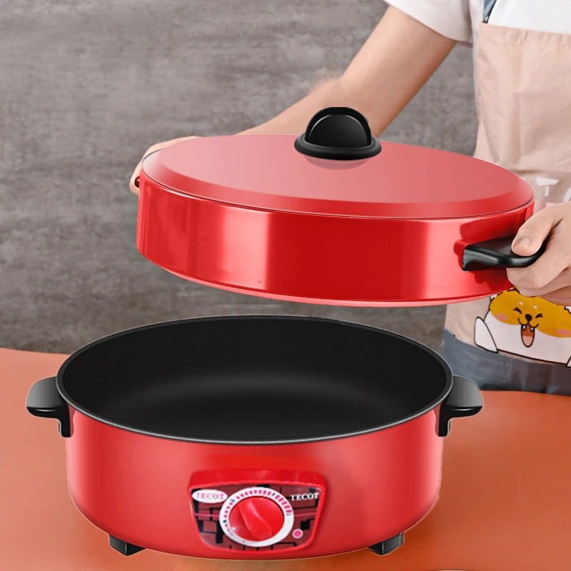 2.4L/4L Red Multicooker Single Layer Electric Pot 1-2 People Household Non-stick Pan Hot Pot Rice Cooker Cooking Appliances