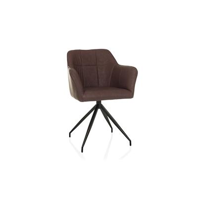 Dining Stuhl / Polsterstuhl ELVERUM SPU Kunstleder dunkelbraun hjh LIVING Image
