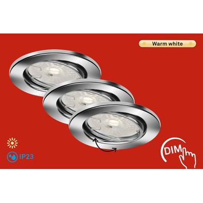 BRILONER LEUCHTEN LED Einbauleuchte "DIMM", silber (chrom), Lampen Image