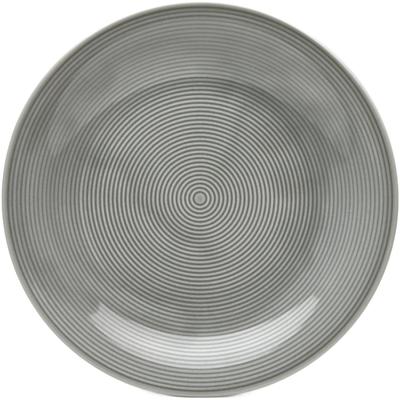 Dessertteller VAN WELL "Jive, Teller 21 cm, 6 Stück", grau, H:2,5cm Ø:21cm, Porzellan, Speiseteller, dezentes Spiraldekor, spülmaschinen-und mikrowellengeeignet Image