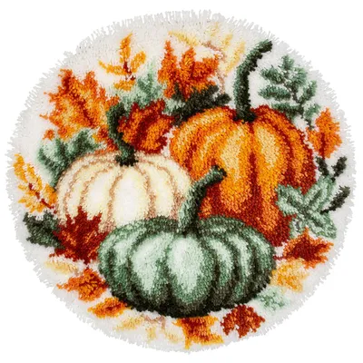 Knüpf-Formteppich Kürbis, Ø 55 cm Image