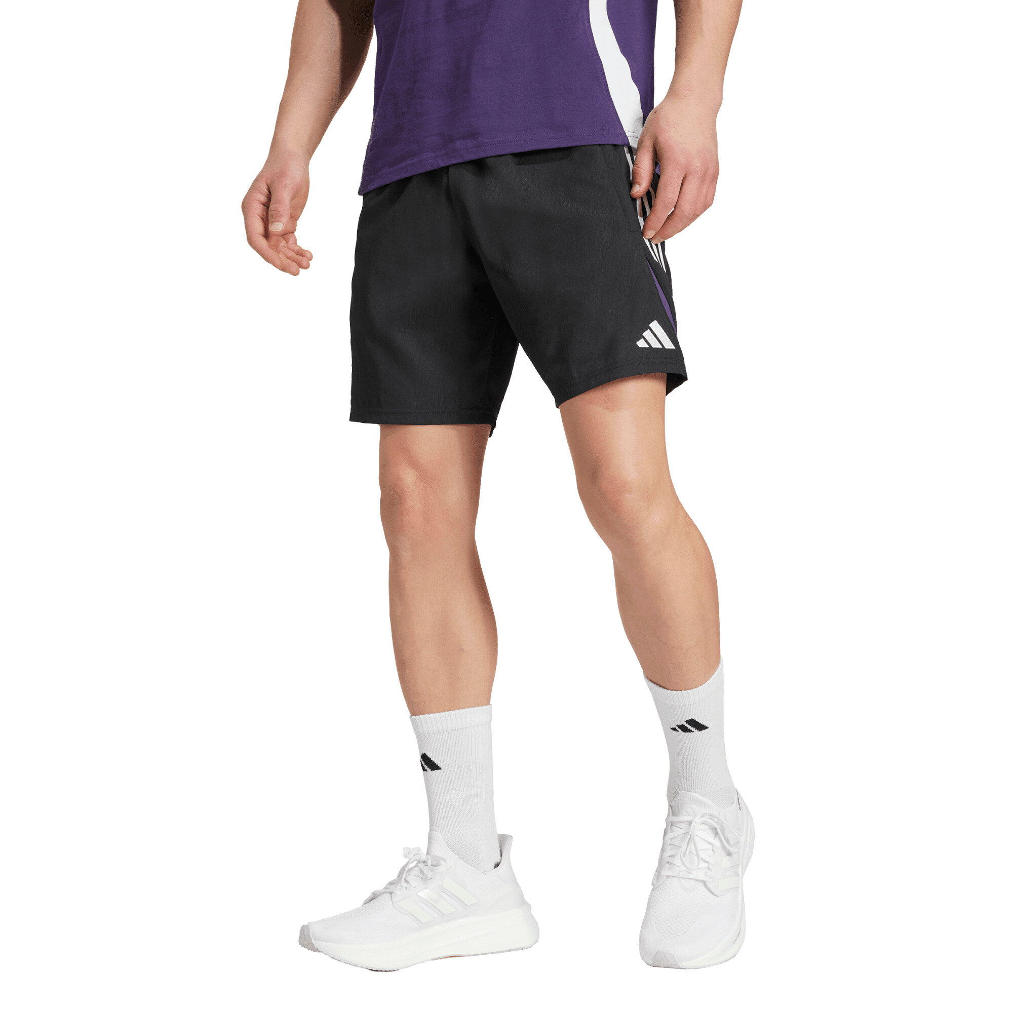 Manchester United adidas Down Time Shorts – Schwarz Image