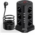 Protezione da sovratensioni e multipresa - Multipresa elettrica con 5 porte USB e 12 prese, 3