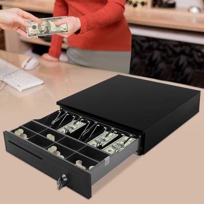 TEMU Cash Register Drawer With 3-digit Lock, Register Drawer With Detachable Coin Tray, Heavy-duty Pos Cash Register With 5 Banknotes And 8 , Detachable Cash Box With Compartments Image