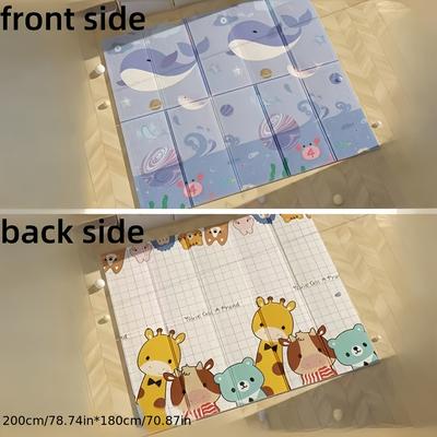 TEMU Folding Puzzle Mat, Foam Floor Mat, 200cm X 180cm X 1cm, Eva Material, From, Suitable For Living Room, Bedroom, Outdoor, Gym, Entertainment Room