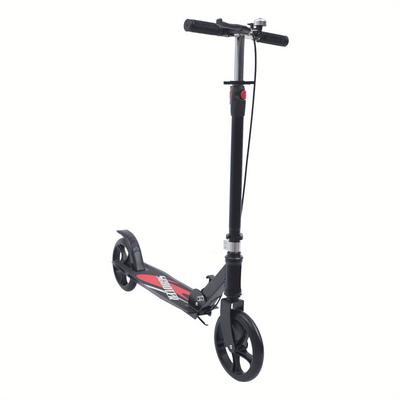 TEMU Folding Double Brake Scooter With Folding Height Adjustable Double Suspension Kick Roller Foldable Adult Kick Scooter, Up To 150kg Load Capacity Image