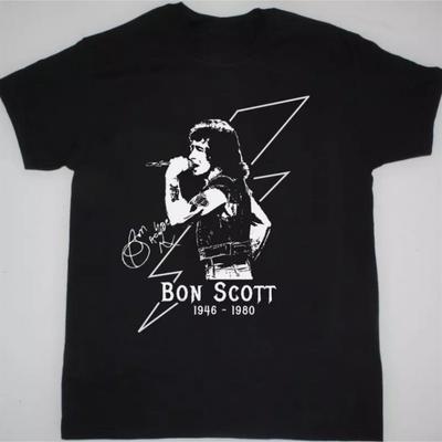 TEMU 1946-1980 Signature Graphic T-shirt- Black Short Sleeve Casual T-shirt Logo And Signature, In All Sizes, Rock Gift, Rock Band T-shirt, Classic Crew Neck, Regular Fit Shirt Image