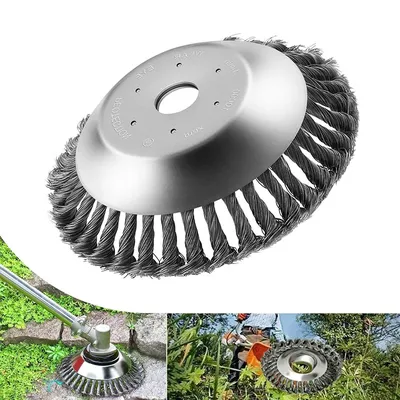 6 8 10 Inch Steel Wire Rotary Weed Brush Cutter Trimmer Head For Weed Cutter Eater Unbreakable Wired Trimmer Blade Weed Trimmer