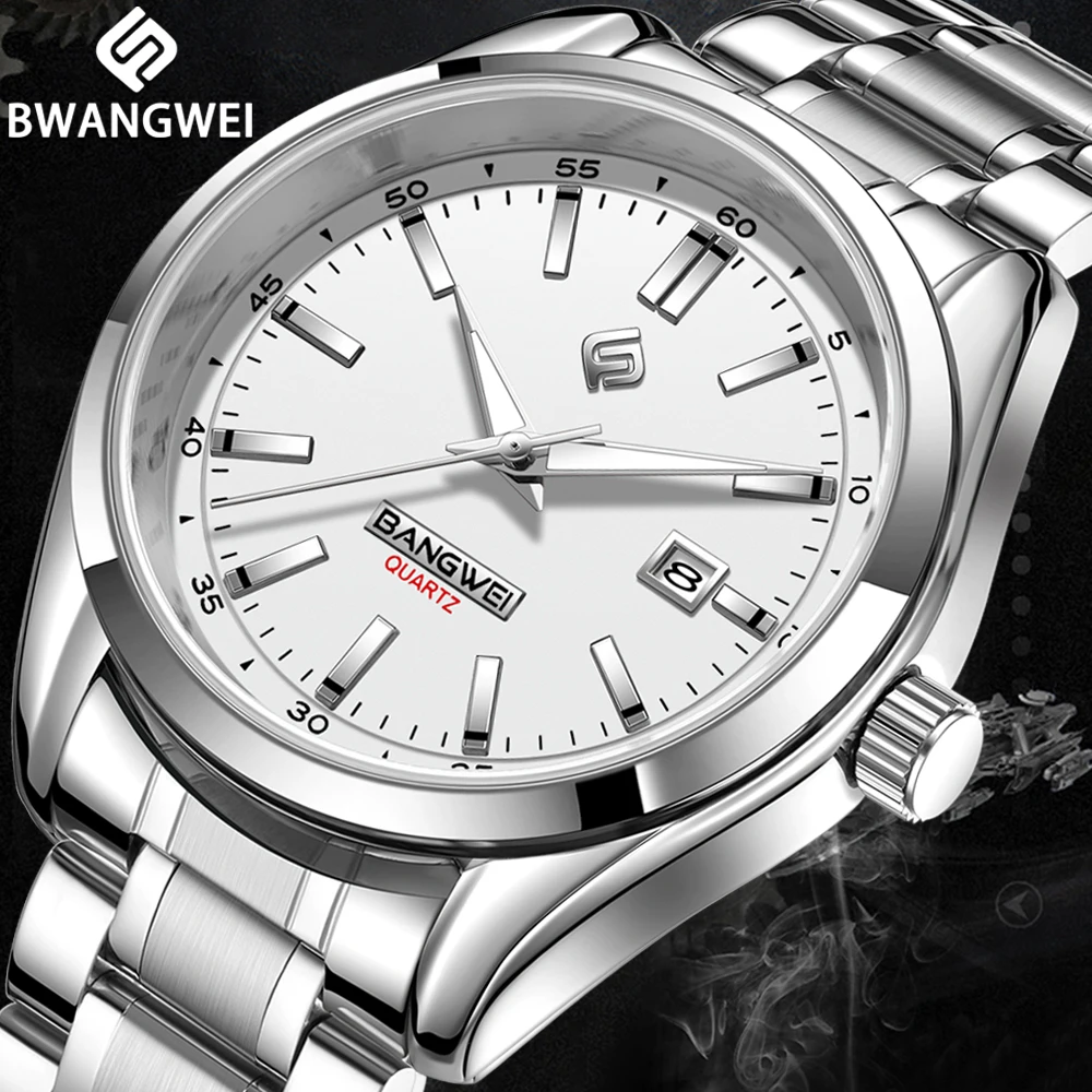 BangWei Neue Luxus Quarz Herrenuhr 30ATM Wasserdicht Edelstahl Datum Uhr Sport Armbanduhren Sport Taucheruhr für Männer Image