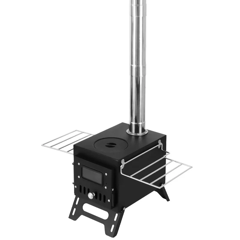Camping Zelt Heizung Brennholz Herd Kleiner Holzkohlebrenner Massiver Holzkohleofen Image
