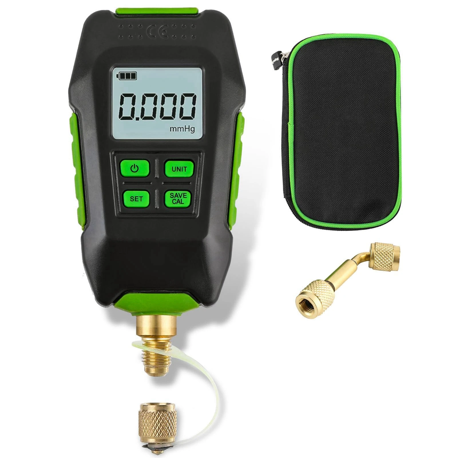 Vakuum-Mikrometer, digitaler Vakuumtester, 7/16 Zoll, 20UNF-Schnittstelle, 0–10000 Pa, Summeralarm für atmosphärische Umgebung Image