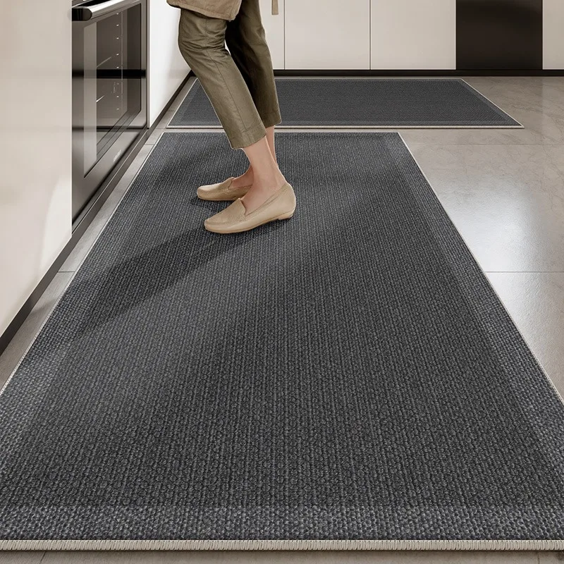 Carpet for Kitchen Floor Mat Dark Grey Carpets Long Foot Mats Solid Color Runner Rug Minimalist Home Decoration Rugs 주방 카펫