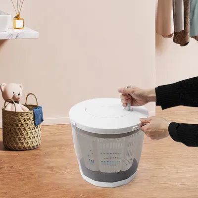 Mini Portable Washing Machine 2-in-1 Manual Clothes Spin Dryer, No Need for Electric Rental, Picnic, Vegetable Dehydration