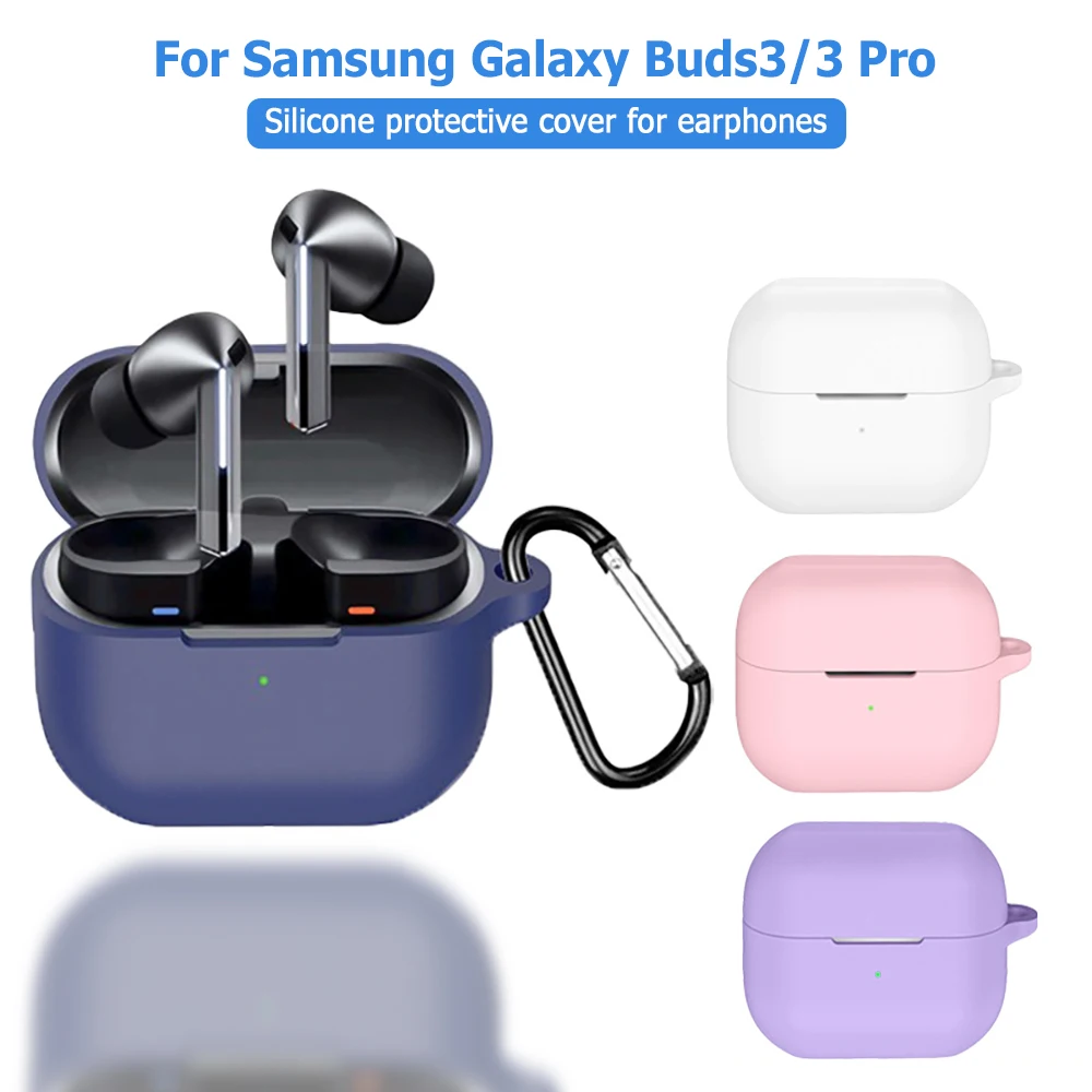 Für Samsung Galaxy Buds 3 Pro/3 Silikon-Kopfhörerhülle, weiche, sturzsichere Hülle mit Haken, Samsung Buds 3 3 Pro Kopfhörerhüllen Image