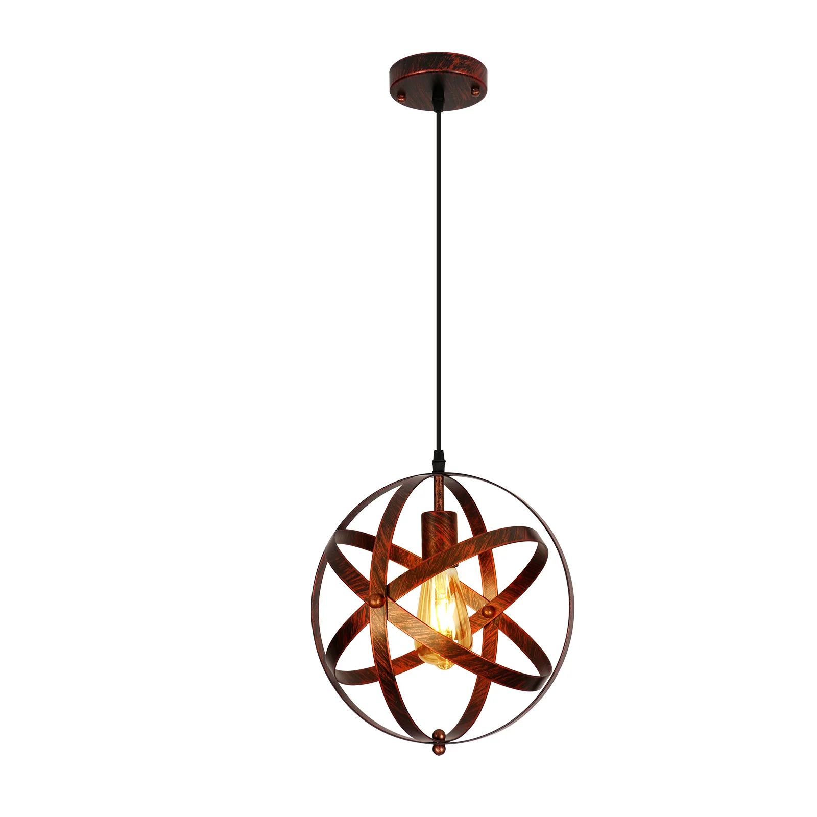 Vintage-Pendelleuchte, Deckenleuchte, Käfig-Design, Retro-Deckenpendelleuchte aus Metall, E27-Beleuchtung für Esszimmer, Bar (Glühbirne nicht im Lieferumfang enthalten)