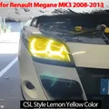Per Renault Megane MK3 GT Linea 2008 09 10 2011 2012 2013 CSL Stile Giallo Limone Anello Angel Eyes LED Tuning Faro Anelli Luce