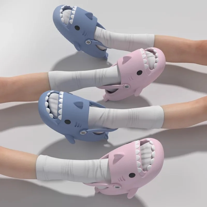 Hai-Sandalen für Damen, Sommer, Paar, Eltern-Kind-Kinder-Clog-Schuhe, Outdoor-Hausschuhe mit weicher Sohle, Plateau-Sandalen für den Innenbereich