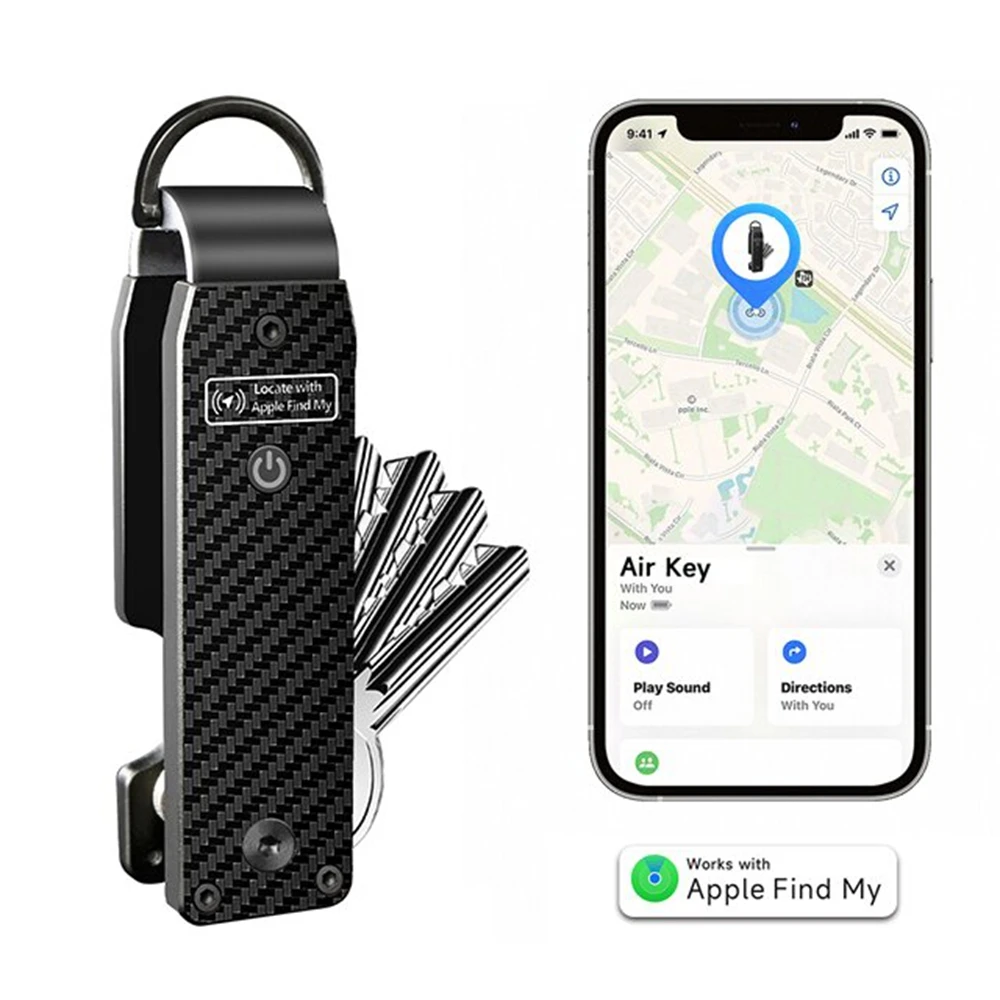 Air-Schlüsselanhänger, Schlüssel-Organizer funktioniert mit Apple Find My, integrierten Airtag-Chips, Auto-Schlüsselanhänger mit GPS-Tracker, Schlüsselfinder (nur iOS) Image