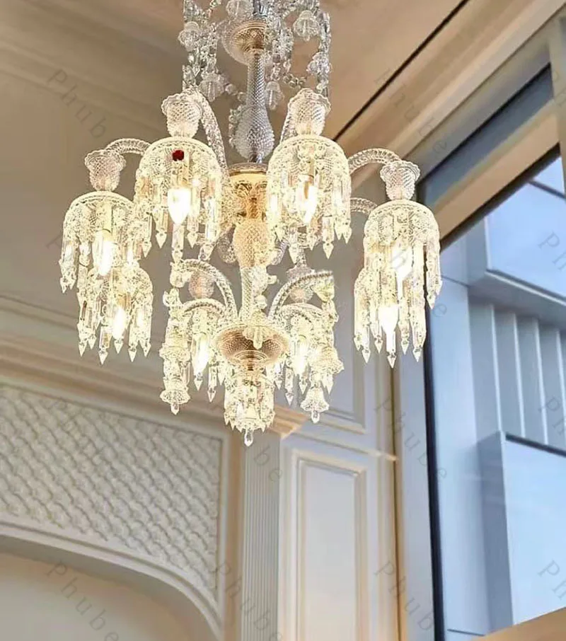 8-flammiger goldener Kristall-Kronleuchter, Beleuchtung, Flur, Hotel, moderner Kronleuchter, Inneneinrichtung, Heimdekoration, Glanz, luxuriöse Kronleuchter-Beleuchtung