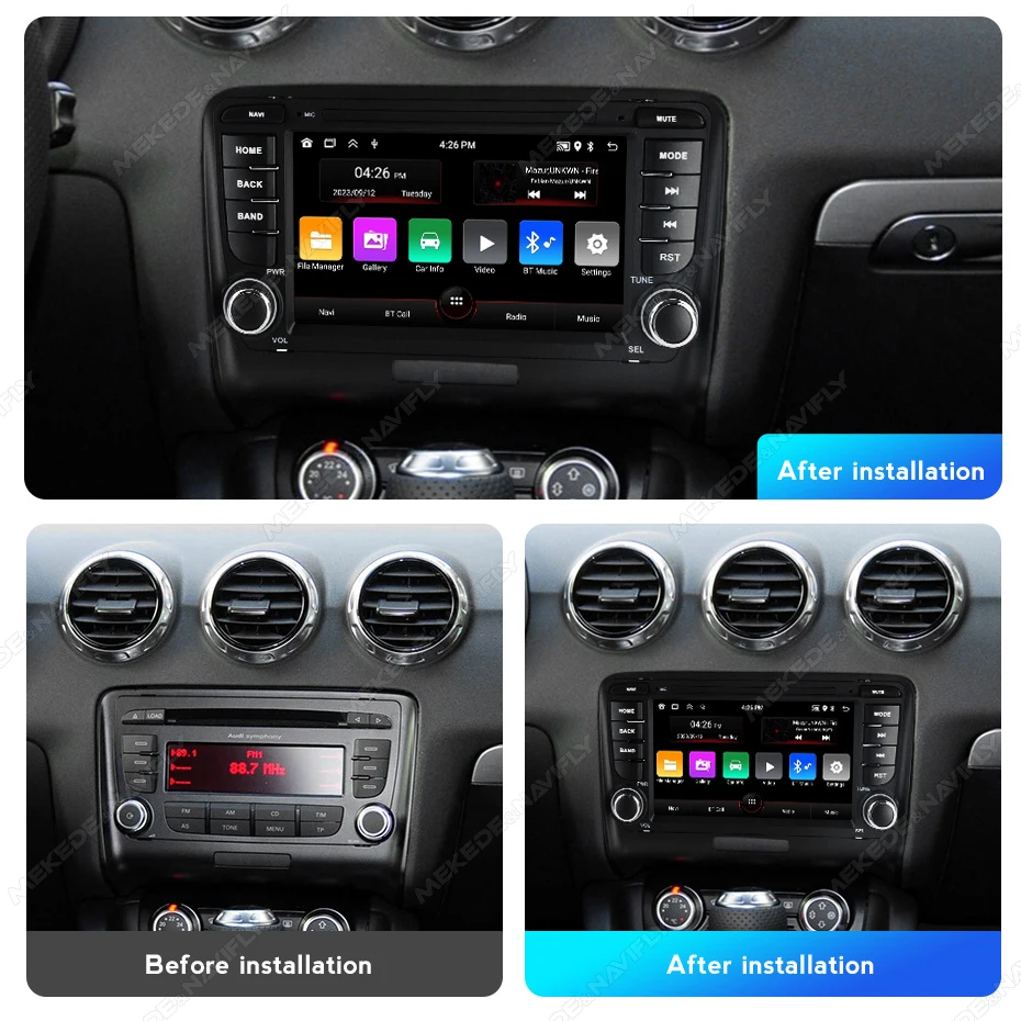 IPS-Bildschirm 7 Zoll GPS Navi Android Audio für Audi TT MK2 8J 2006-2014 Carplay Autoradio Stereo-Player RDS 2din Kein DVD Autoradio