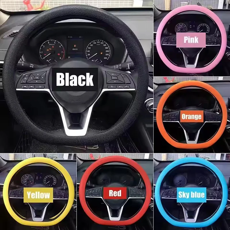 Coprivolante universale per auto Coprivolante antiscivolo Protezione coprivolante per auto in silicone morbido e inodore