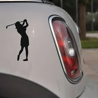1pc Frauen Golf Silhouette Auto Aufkleber, PVC wasserdichte Fenster dekoration, Auto Aufkleber, Auto Styling Aufkleber Image