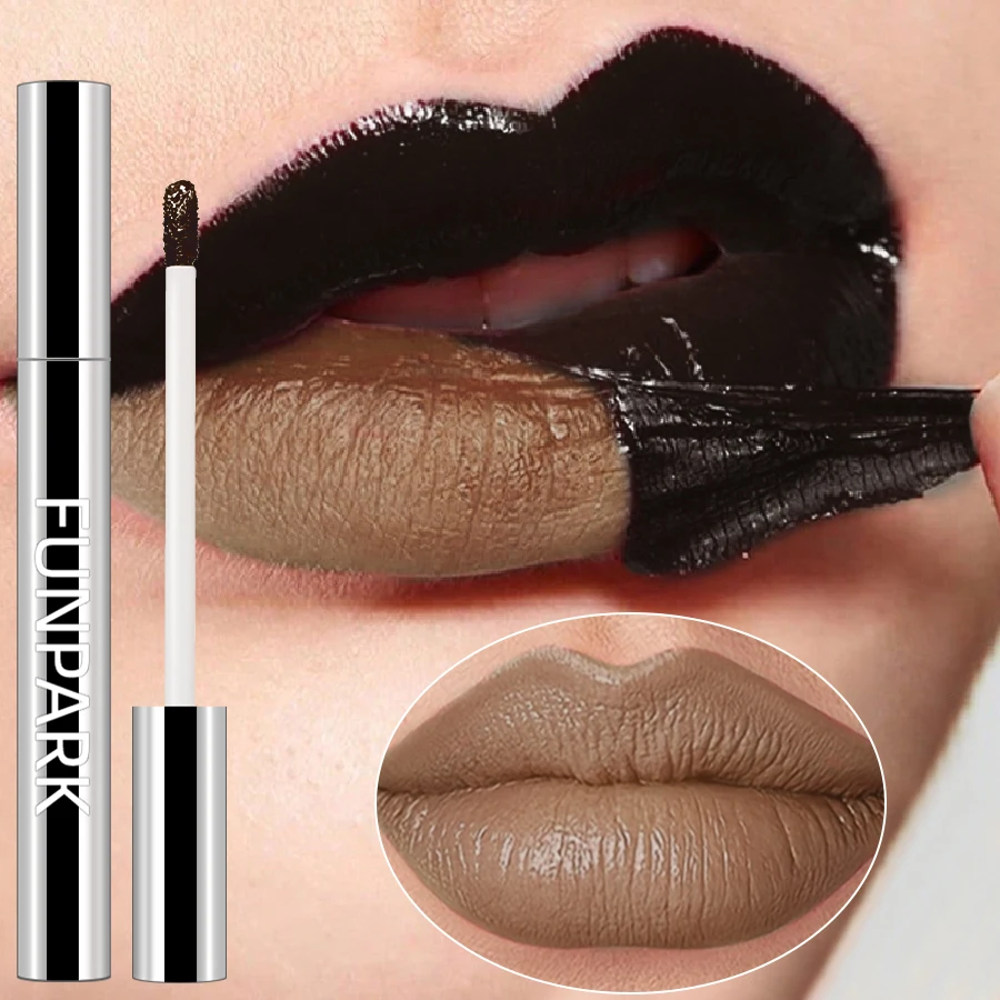 5 Farben langlebige Lippentinten, koreanische matte Lippentönung, abziehbares Tick für Lippen, Stick, flüssiger Lippenstift, wasserfestes Make-up, braune Lippe Image