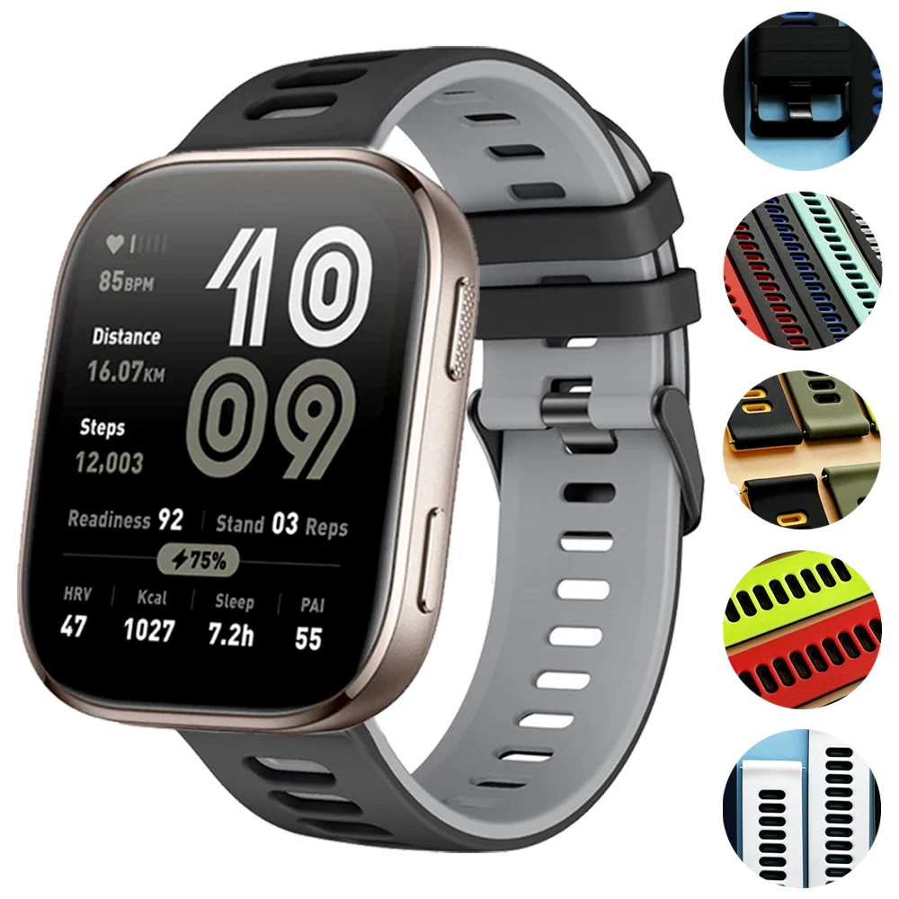 Für AMAZFIT BIP6 Sportband Für AMAZFIT BIP 6 5 UNITY Zepp Z Armband GTR 4 3 3pro GTS 4 mini 3 Active 2 20/22mm Silikonarmband Image