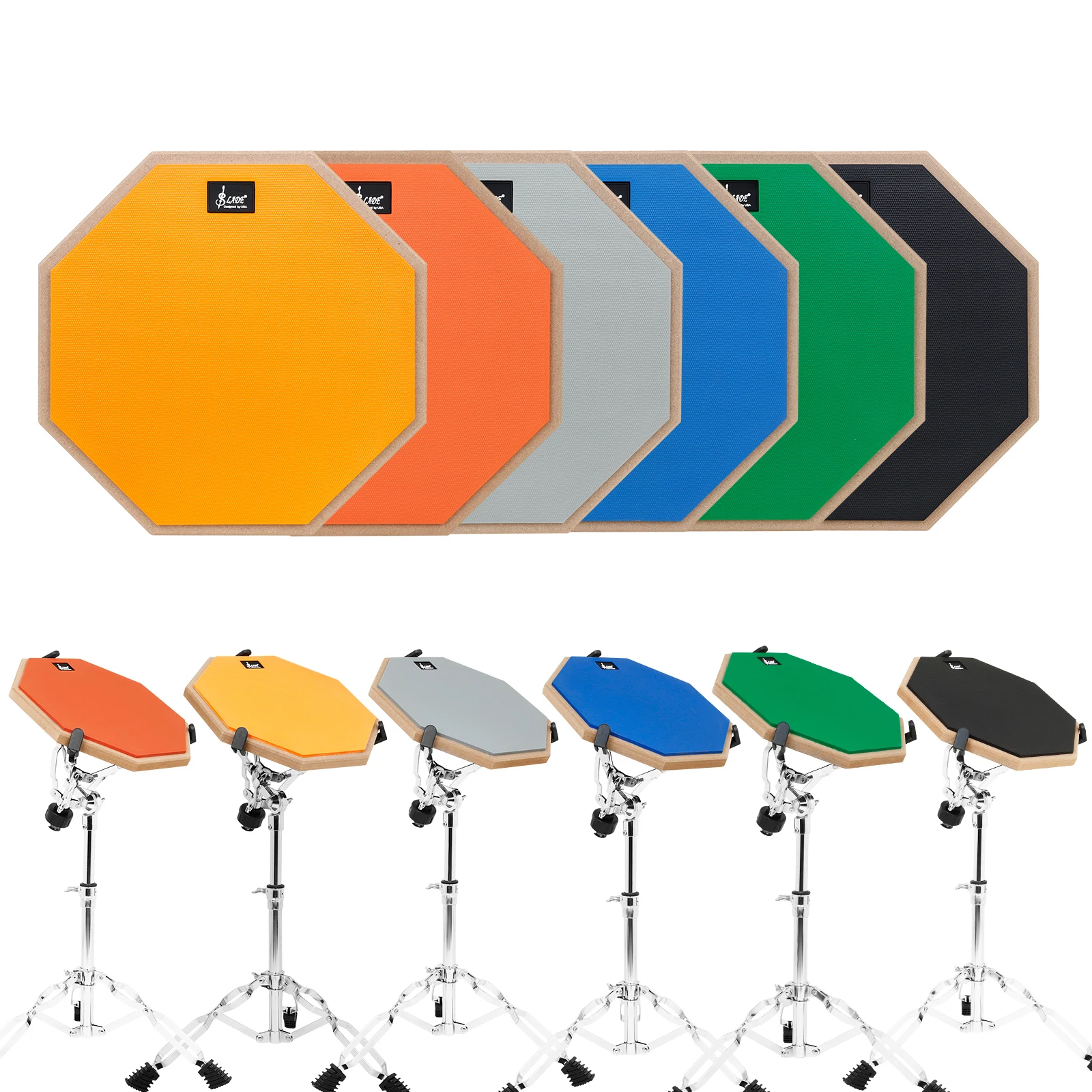 SLADE 12-Zoll Dumb Drum Übungspad Metronom Mute Noise Reduction Starter Anfänger Übungsinstrument Zubehör mit Ständer Image