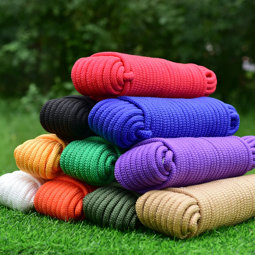 Corda intrecciata da 8 mm, corda da esterno da 10 m, corda per paracadute, cavo per paracadute di sopravvivenza, corda per uso domestico, per corda da arrampicata da campeggio all'aperto